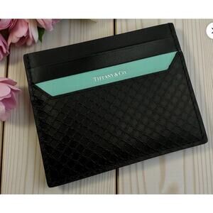 Tiffany T Square Card Case in black leather from Tiffany & Co.